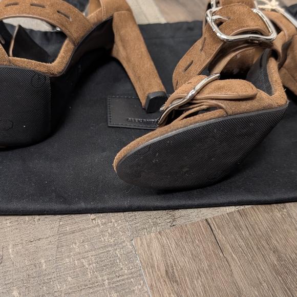 Alexander Wang Brown Suede Heels with Silver Buckles - Picture 2 of 4